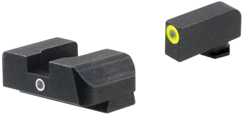 AmeriGlo i-Dot Night Sight 3-Dot Tritium Green with LumiGreen Outline Front, Green Tritium Rear Black Frame for Glock 17,19,19x,26,34,45 Gen5