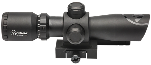 Firefield Barrage with Green Laser 1.5-5x 32mm Obj 42-14.7 ft @ 100 yds FOV Black Matte Illuminated Red/Green Mil-Dot (SFP)