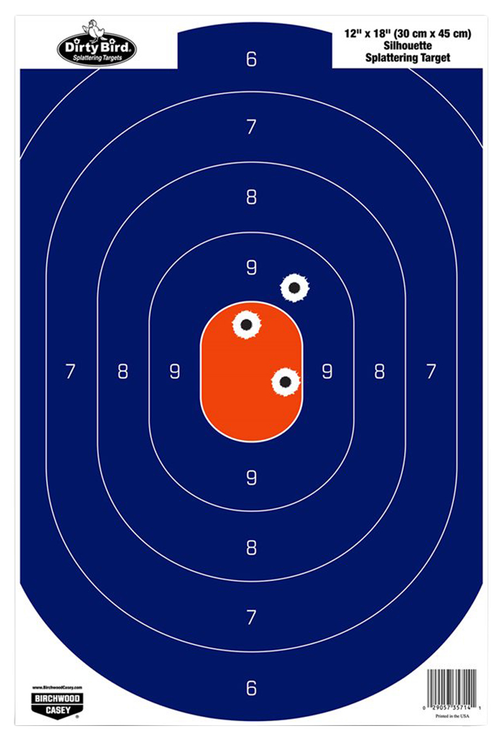 Birchwood Casey Dirty Bird 12" x 18" Blue/Orange Silhouette Target, 8 Targets