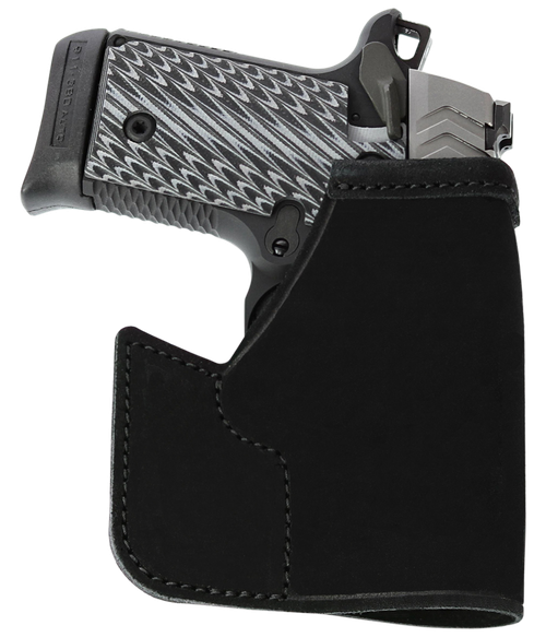 Galco Pocket Protector Holster ITPocket Style made of Leather with Black & Metal Reinforced Mouth fits Glock 42, Sig P365 & P365 SAS for Ambidextrous