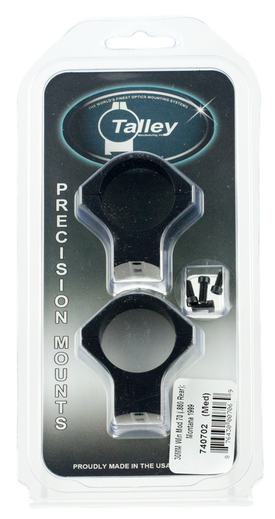 Talley Light Weight Ring/Base Combo Medium 2-Piece Base/Rings For Winchester M70 Standard Caliber and Short Mag Black Matte Anodized Finish 30mm Diameter