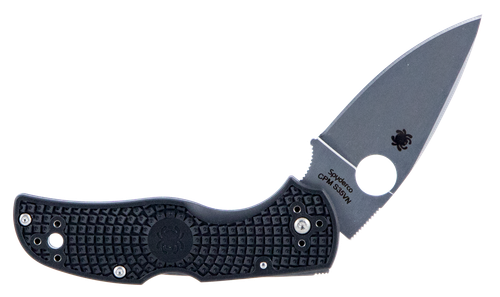 Spyderco Native 5 Lightweight 2.95" Folding Spear Point Plain CPM S35VN SS Blade Black Bi-Directional Texturing FRN Handle Includes Pocket Clip