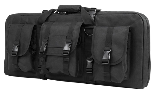 NcStar VISM Deluxe SubGun Case 28" Black PVC Fabric with Exterior Pockets, Zippers & Padding for 2 AR or AK Pistols