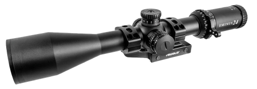 TRUGLO EMINUSScope, 6-24X50, Muti-Coated Lenses, Illuminated TacPlex Reticle, Side Focus Dial, Matte Black, 30mm, 1 Piece Base, 3" Sunshade, and CR2032 Battery Included