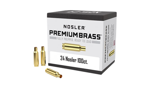 Nosler Premium Brass Unprimed Cases 24 NoslerBrass/ 100 Per Box