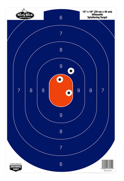 Birchwood Casey Dirty Bird Paper Silhouette Target Blue/Orange 12x18" 50 Per Package