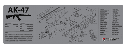 TekMat AK-47 Cleaning Mat Black/Gray Thermoplastic Fiber Top Vulcanized Rubber Back 12"x36"