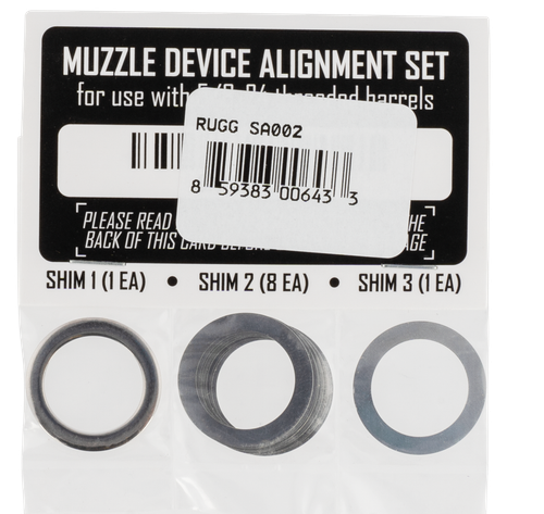 Rugged Suppressors Shim Kit, For Aligning Muzzle Devices, Fits 5/8X24 Muzzle Threading