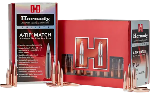 Hornady A-Tip Match 338 Caliber .338 300gr, A Tip Match 100 Per Box, BULLETS NOT AMMO