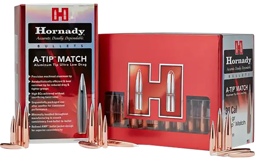 Hornady A-Tip Match 416 Caliber .416 500gr, A Tip Match 25 Per Box, BULLETS NOT AMMO
