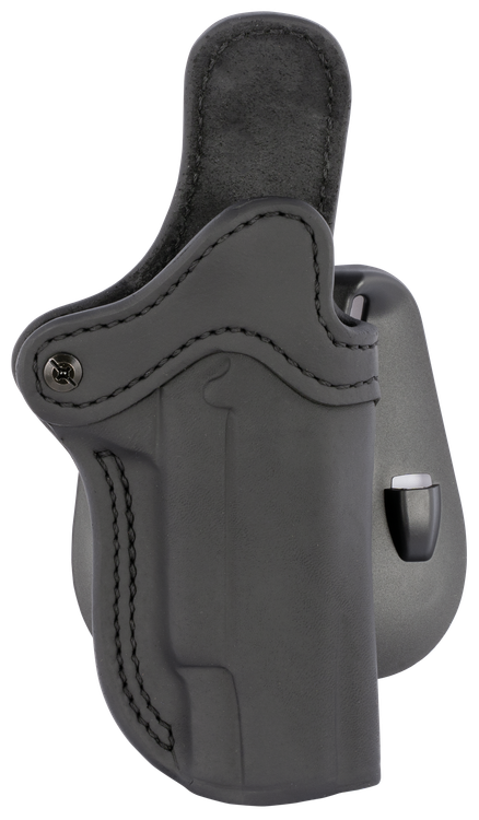 1791 Gunleather BH1 Optic Ready Size 01 Outside Waistband Open Top Style made of Leather with Stealth Black, Adjustable Cant & Paddle Mount Type fits 4-5" Barrel 1911 for Right Hand
