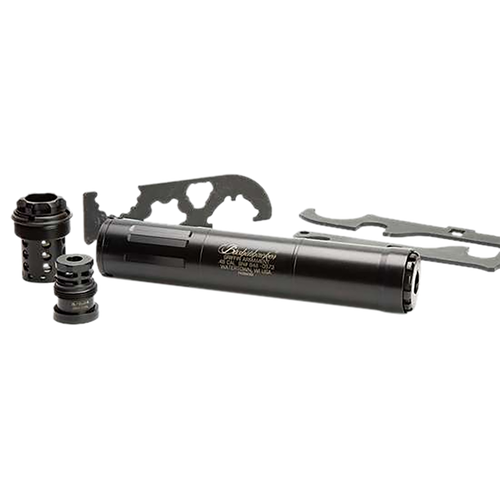 Griffin Armament Bushwacker 46, Gen 2, Fits Large Bore 9mm/45ACP/30Cal/.450 BM/.458 SOCOM/ .45-70 Govt, Steel Tube with Titanium Baffles, Black Nitride Finish