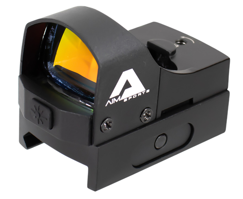 Aim Sports Micro Dot Matte Black 1x24mm 3.5 MOA Illuminated Red Dot Reticle Glock MOS