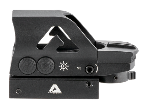 Aim Sports Reflex Full-Size Matte Black 1x 34mm Dual (Red/Green) Illuminated Multi Reticle