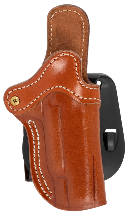 1791 Gunleather BH1 Optic Ready Size 01 Outside Waistband Style made of Leather with Classic Brown Finish, Adjustable Cant & Paddle Mount Type fits 4-5" Barrel 1911 for Right Hand