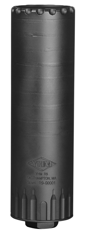 Yankee Hill R9 .17HMR-9mm, 17-4PH Stainless, 10.7oz, 1.562" Diameter, 5.2" Long, Cerakote Black, Includes Universal Suppressor Mount (YHM-2145-28)
