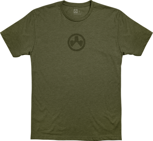 Magpul Icon Logo, T-Shirt, Large, Cotton Polyester Blend, Olive Drab Heather