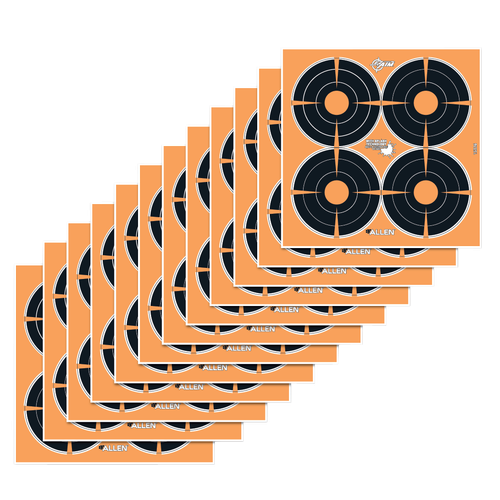 EZ-Aim Adhesive Target Splash Self-Adhesive Paper 3" Bullseye Black/Orange 12 Per Pkg