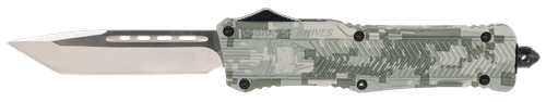 CobraTec Knives CTK-1 Large 3.75" OTF Tanto Plain D2 Steel Blade/Army DigiCamo Aluminum Handle Features Glass Breaker Includes Pocket Clip