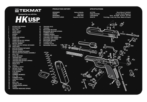 BECK TEK, LLC (TEKMAT) Original Cleaning Mat HK USP Parts Diagram 11" x 17"