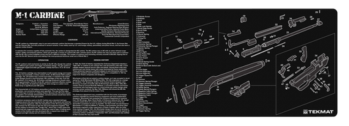 TekMat M1 Carbine Rifle Mat, 12"x36", Black, Includes Small Microfiber TekTowel, Packed in Tube