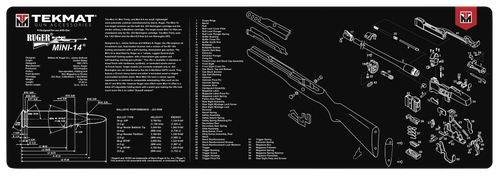 TekMat, Long Gun, Ruger Mini 14, Cleaning Mat, Thermoplastic Surface Protects Gun From Scratching, 1/8" Thick, 12"x36", Tube Packaging, Black