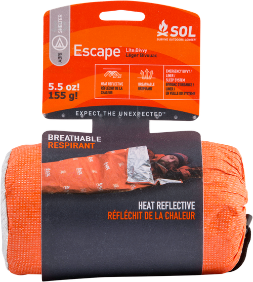Survive Outdoors Longer Escape Bivvy Warmth Waterproof Orange Aluminum-Coated Polyethylene
