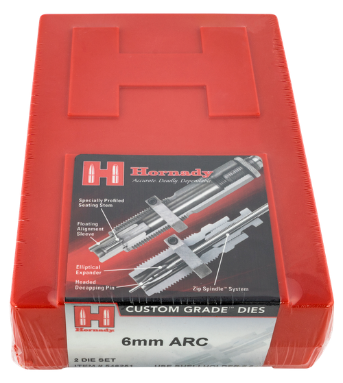 Hornady Custom Grade Series III 2-Die Set for 6mm ARC Includes Sizing/Seater