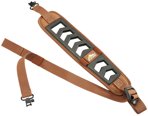 Butler Creek Featherlight Sling made of Brown with Black Accents Foam, 22"-36" OAL, 3" W, Adjustable Design, 2 Cartridge Loops & Swivels for Rifles