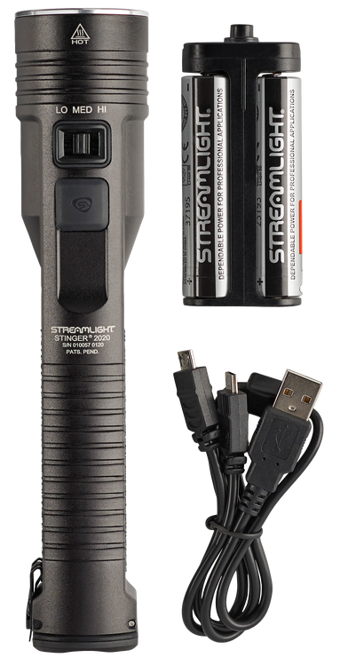 Streamlight Stinger LED Black Anodized Aluminum White LED 100/850/2000 Lumens 315 Meters Range