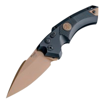 Hogue EX-A05 3.50" Spear Point Plain Flat Dark Earth PVD CPM 154 Stainless Steel/Black Anodized Aluminum Handle Folding