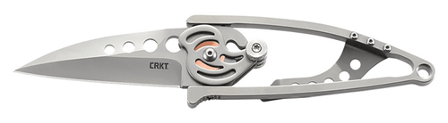 CRKT Snap Lock 2.55" Folding Drop Point Plain Bead Blasted 420J2 SS Blade/Stainless Steel Handle Features Money Clip Includes Pocket Clip