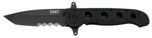 ColumBianchi River Knife & Tool M16, Special Forces, 3.875" Folding Knife, Tanto Point, Combo Edge, 8Cr14MoV/Titanium Nitride, Black G10, Dual Thumb Stud/Flipper/Pocket Clip
