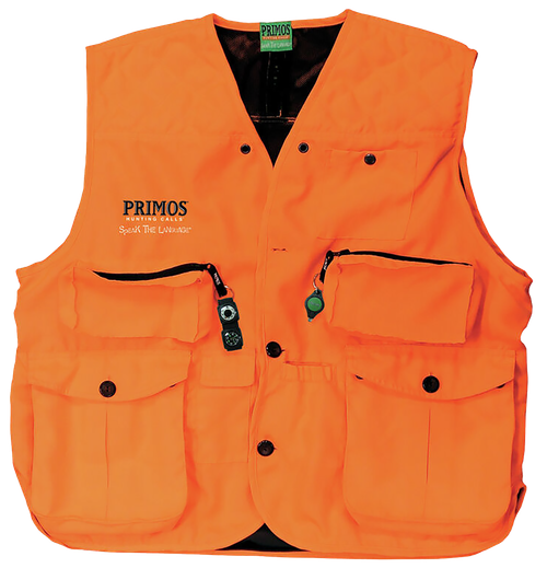 Primos Gunhunter's Hunting Vest Medium Blaze Orange Features Compass & LED Light