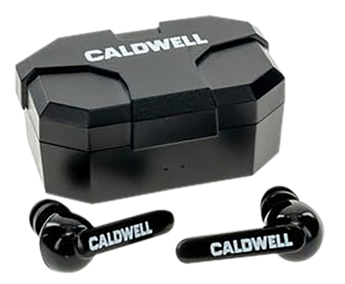 Caldwell E-Max Shadows Rechargeable 23 dB Wireless Black Earbuds with Bluetooth for Adults Includes Storage Case & Multiple Size Tips