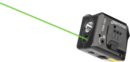 Nightstick Subcompact Tactical Weapon-Mounted Light Green Laser, Springfield Hellcat, 150 Lumens, 2,700 Candela, IP-X4 Water-Resistant, .75 Hours of Runtime, Rechargeable Battery, Black