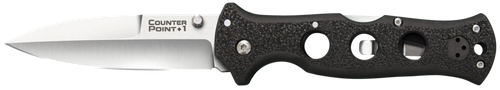Cold Steel Counter Point I 4" Folding Spear Point Plain Satin AUS-10A SS Blade/ Black Griv-Ex Handle Includes Pocket Clip