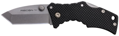 Cold Steel Recon 1 Micro 2" Folding Tanto Plain Stone Washed 4034 Stainless Steel Blade/Black Griv-Ex Handle Includes Pocket Clip