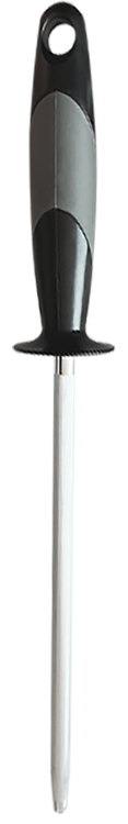 Accusharp Sharpening Steel 9" Black Overmolded Rubber Handle Steel