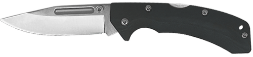 AccuSharp Lockback 3" Folding Clip Point Plain Stainless Steel Blade/Black FRN Handle Includes Allen Wrench