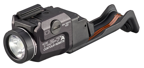 Streamlight TLR-7 A Weapon Light Contour Remote Compatible Glock Gen4-5, 140/500 Lumens Output, White LED Light, 131 Meters Beam, Rail Grip Clamp Mount, Weapon Light Aluminum