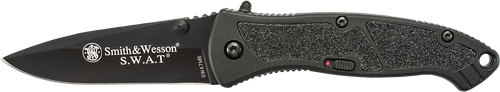 Smith & Wesson Knives Smith & Wesson S.W.A.T. 3.20" Folding Black 4034 Stainless Steel Blade Black Aluminum Handle Includes Pocket Clip