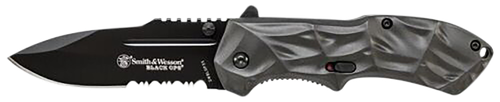 Smith & Wesson Knives Smith & Wesson Black Ops 3.40" Folding Tanto Plain 4034 Stainless Steel Blade Aluminum Handle