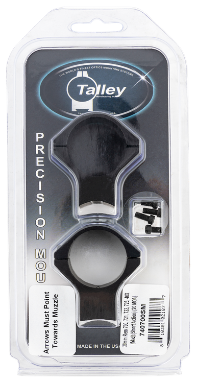 Talley Scope Mount/Ring Combo Black Anodized Aluminum 30mm Tube Remington 700/721/722/725/40X Medium Rings Short Action 20 MOA