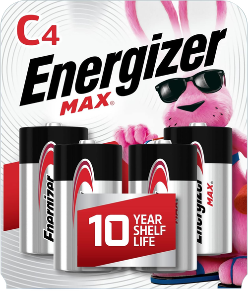 Energizer C Max Black & Silver 1.5V Alkaline, Qty (4) Single Pack