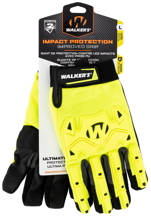 Walker's Impact Protection Black/Yellow Synthetic Leather Large Hook & Loop Closure