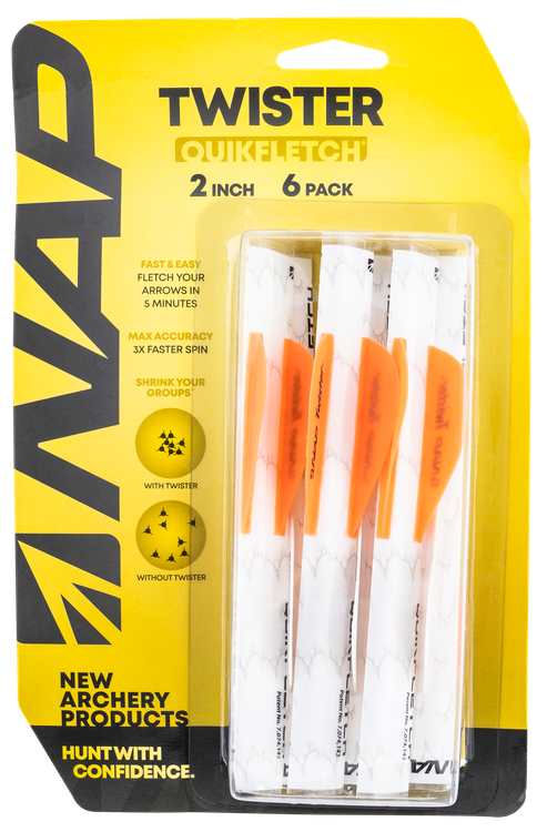 NAP NAP-60-637 Quickfletch Twister Fletching White/Orange/Orange