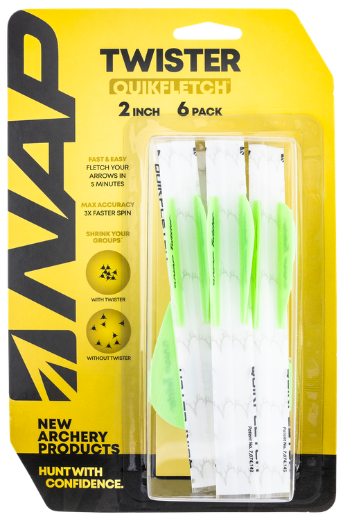 NAP NAP-60-638 Quickfletch Twister Fletching White/Green/Green