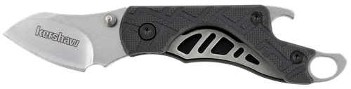 Kershaw Cinder 1.40" Folding Drop Point Plain Stonewashed 3Cr13MoV SS Blade Black Glass-Filled Nylon Handle Includes Key Ring