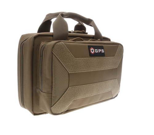 G Outdoors PC15-Flat Dark Earth Pistol Case Flat Dark Earth 600D Polyester with Mag Storage, Lockable Zippers & Cushioned Compartment Holds 1 Handgun